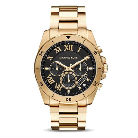 michael kors taylor gold tone and leather watch|Michael Kors black leather watch.